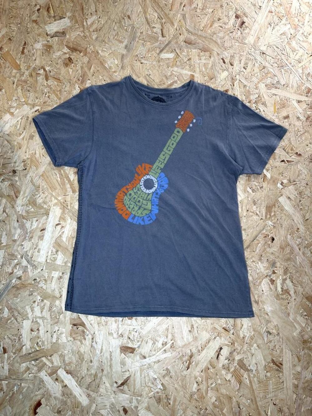 Life is Good Shirt Mens XL Blue Cotton Guitar Graphic Tee Good Vibes